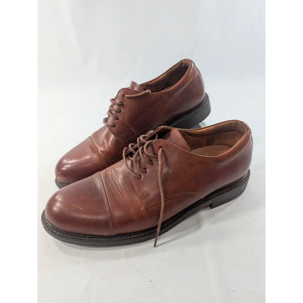 TABOR CAP TOE MEN'S‎ SHOES 10.5 M BROWN LEATHER JOHNSTON MURPHY
